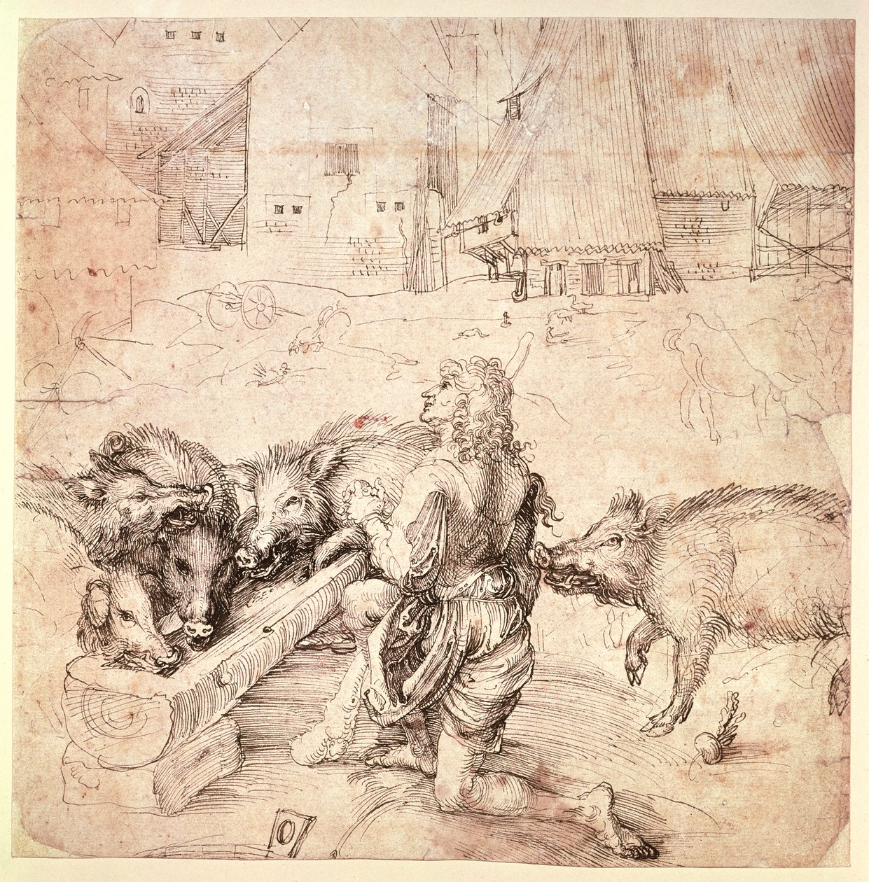 Studie pro rytinu marnotratného syna od Albrecht Dürer