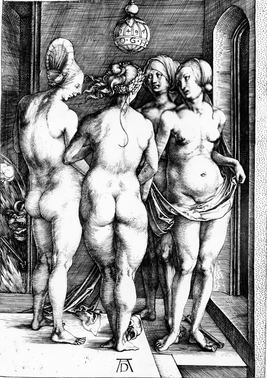 Čtyři čarodějnice, 1497 od Albrecht Dürer