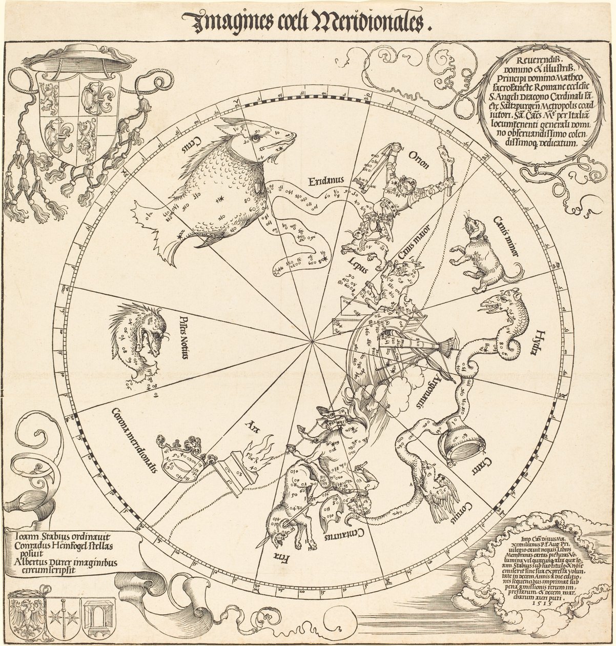 Jižní nebeská polokoule od Albrecht Dürer