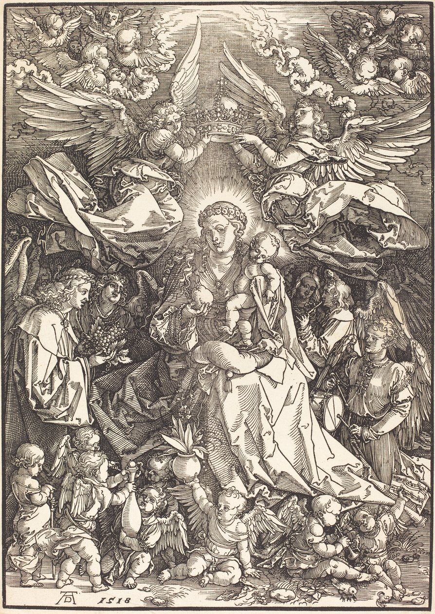 Panna obklopená mnoha anděly od Albrecht Dürer