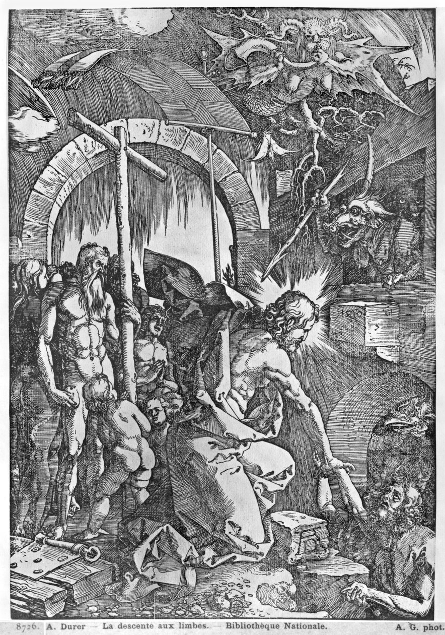 Sestup Krista do limba, ze série „Velké umučení“, 1510 od Albrecht Dürer