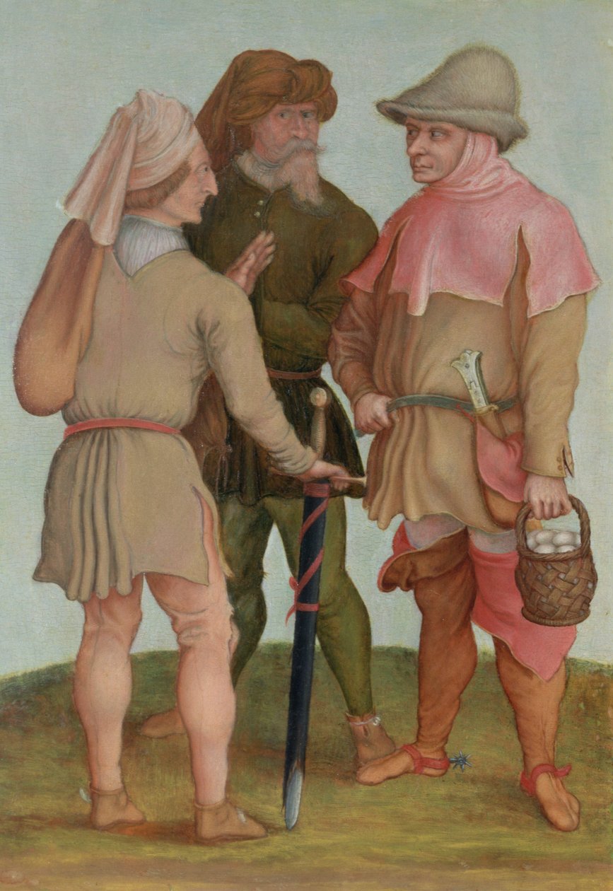 Tři sedláci, 16. nebo 17. století od Albrecht Dürer