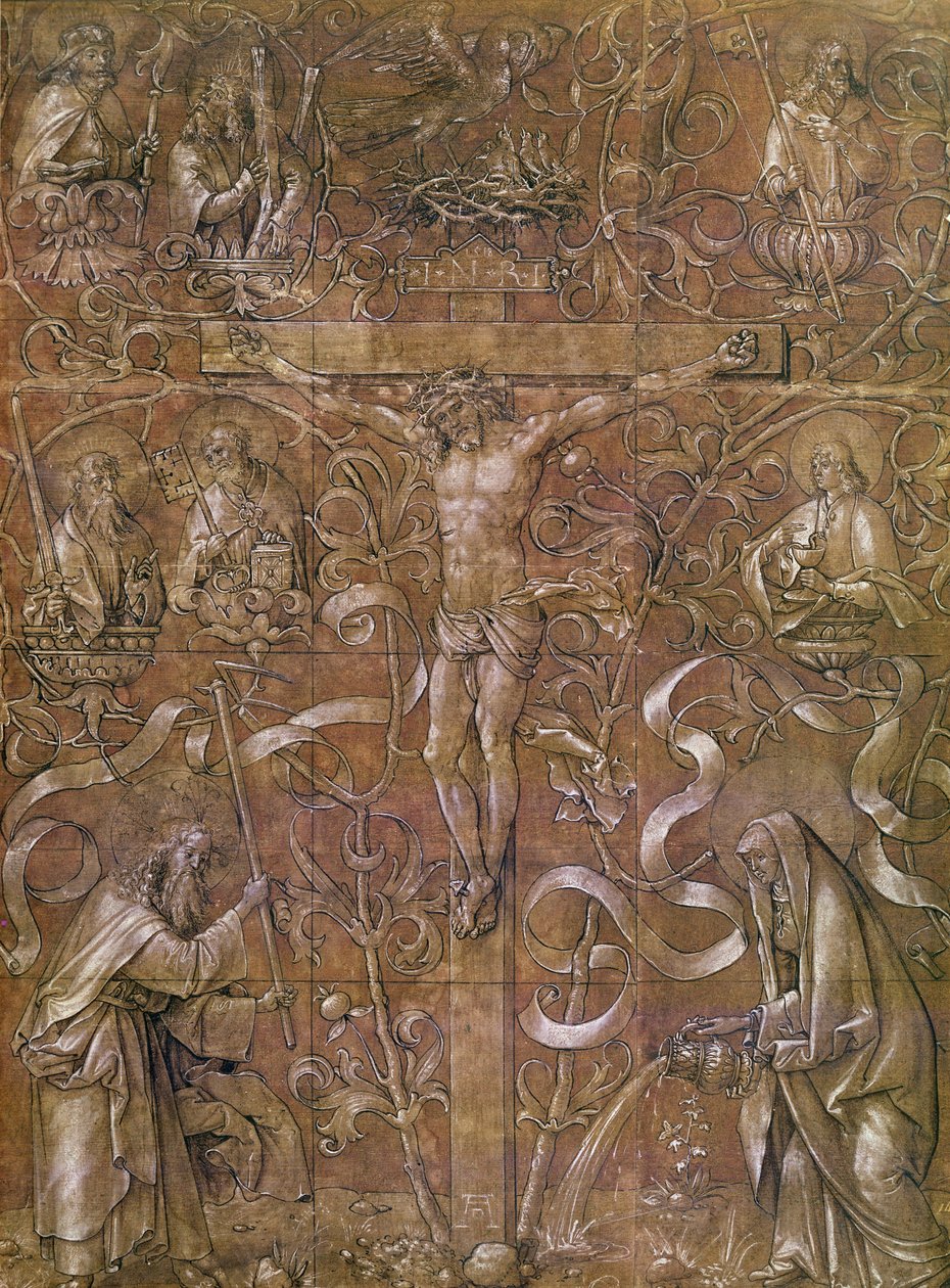 Kristus na kříži, 1518 (inkoust na papíře) od Albrecht Dürer