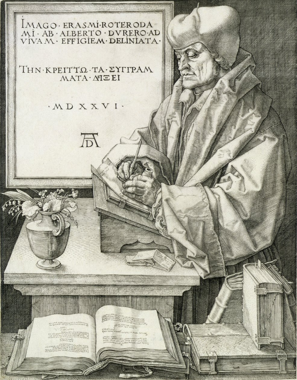 Desiderius Erasmus (1466-1536) z Rotterdamu, 1526 od Albrecht Dürer