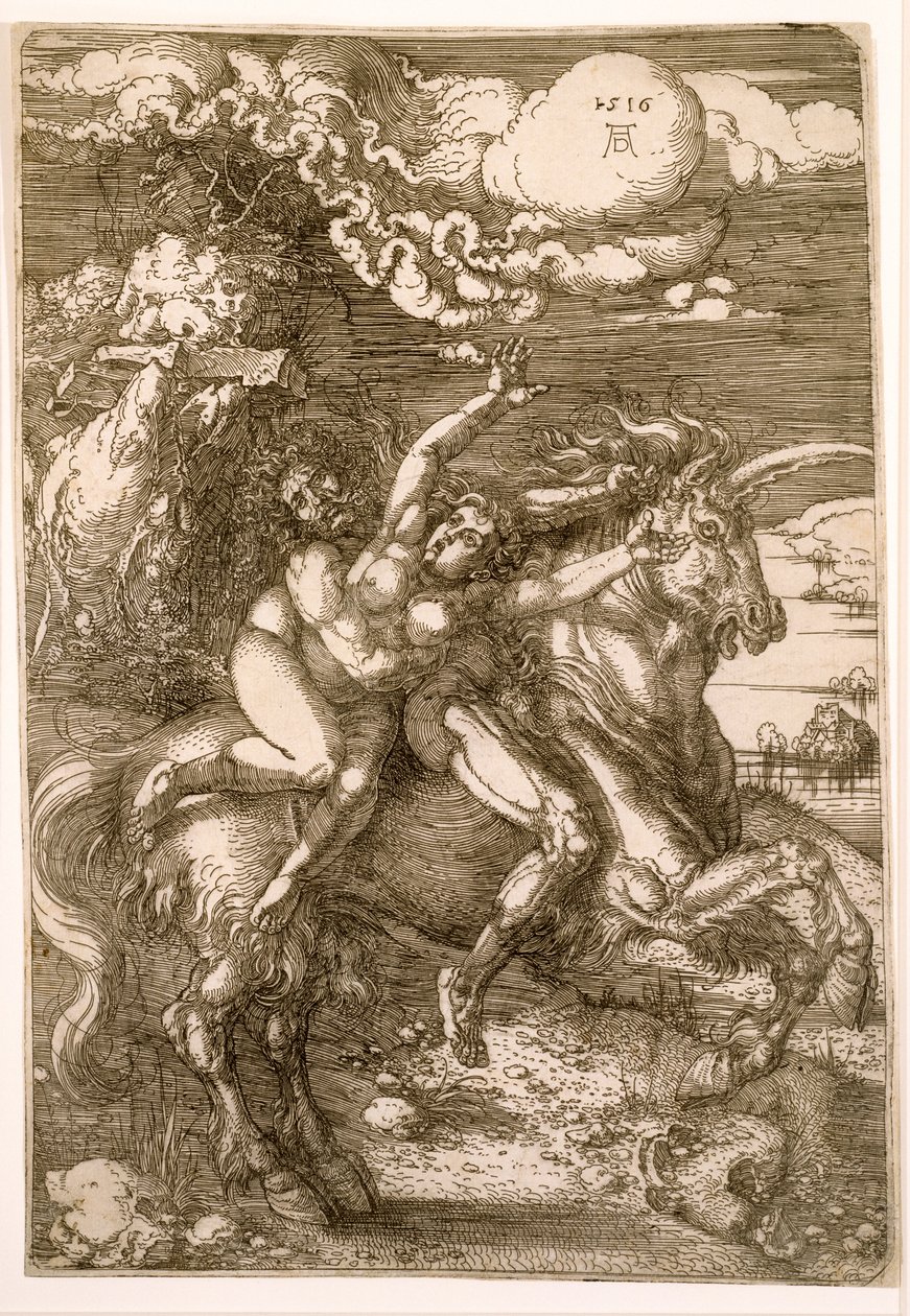 Znásilnění Proserpiny (Únos na jednorožce), 1516 od Albrecht Dürer