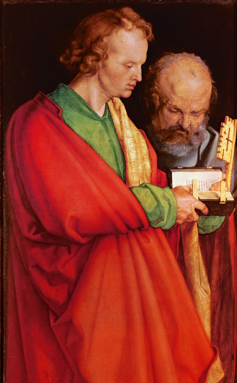 Svatý Jan se svatým Petrem, 1526 olej na desce detail 170205 od Albrecht Dürer
