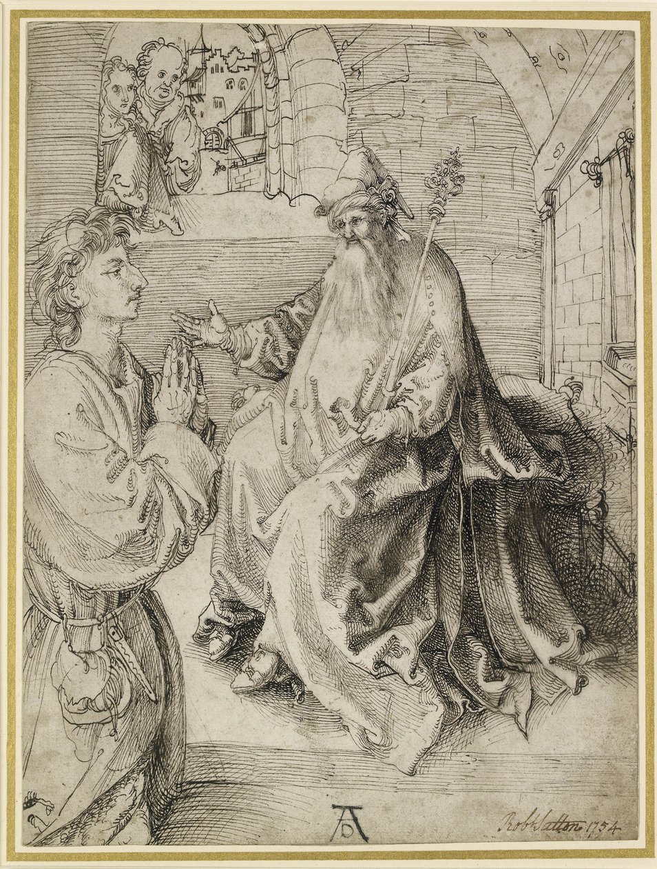 Mládež klečící před potentátem, 15. století od Albrecht Dürer