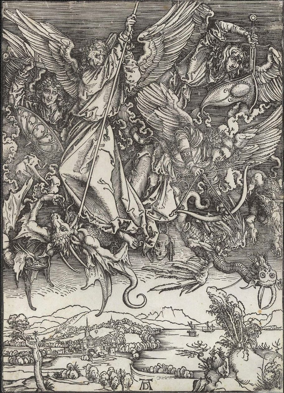 Svatý Michael Boj s drakem od Albrecht Dürer