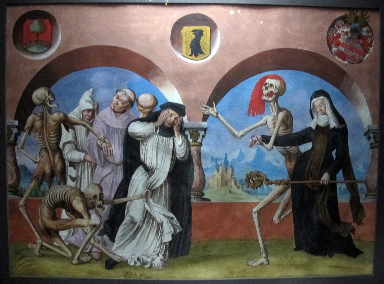 kopie ztraceného hrůzného tance od m. Manuela z dominikánského hřbitova v Bernu (1512-20) od Albrecht Kauw