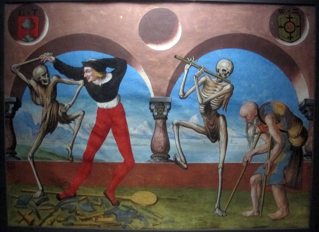 kopie ztraceného hrůzného tance od m. Manuela z dominikánského hřbitova v Bernu (1512-20) od Albrecht Kauw