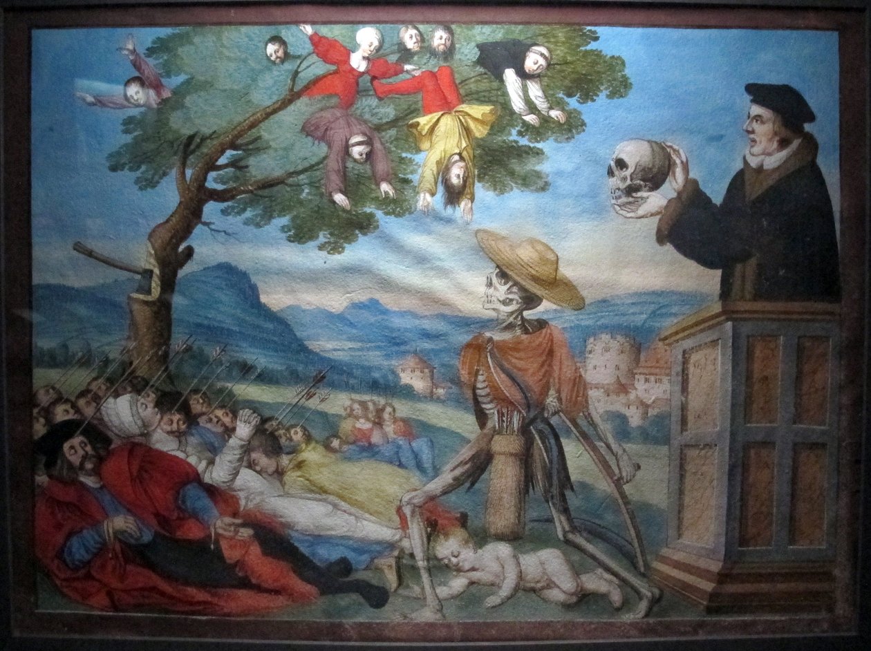 kopie ztraceného hrůzného tance od m. Manuela z dominikánského hřbitova v Bernu (1512-20) od Albrecht Kauw