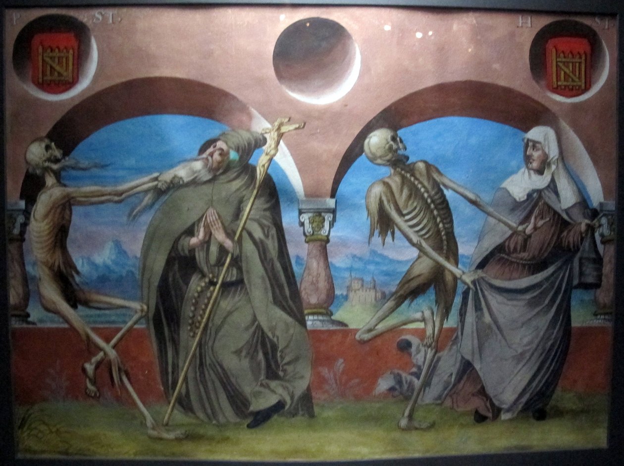 kopie ztraceného hrůzného tance od m. Manuela z dominikánského hřbitova v Bernu (1512-20) od Albrecht Kauw