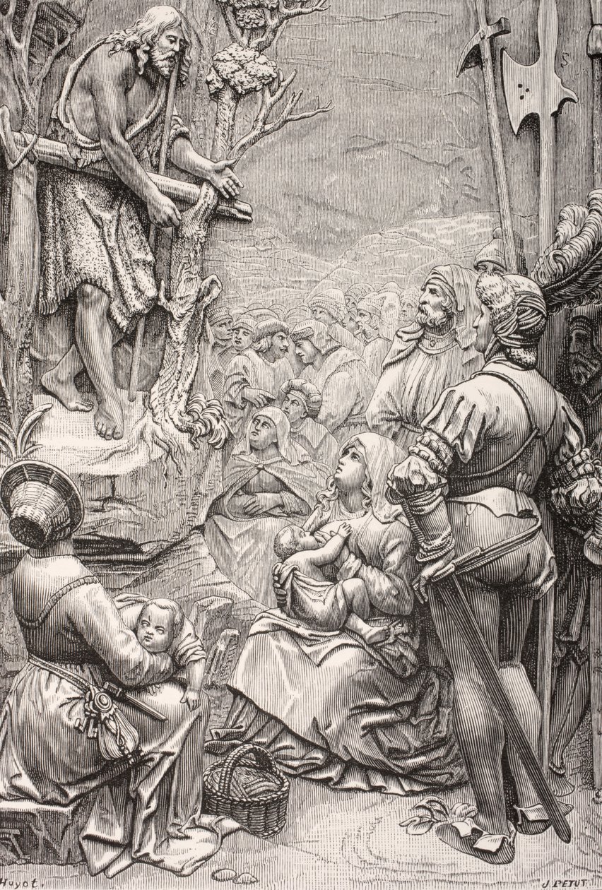 Svatý Jan Křtitel káže v poušti (rytina) od Albrecht (after) Durer or Duerer