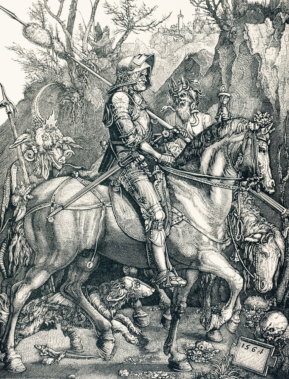 Rytíř smrti, kolem roku 1880 (rytina) od Albrecht (after) Durer or Duerer