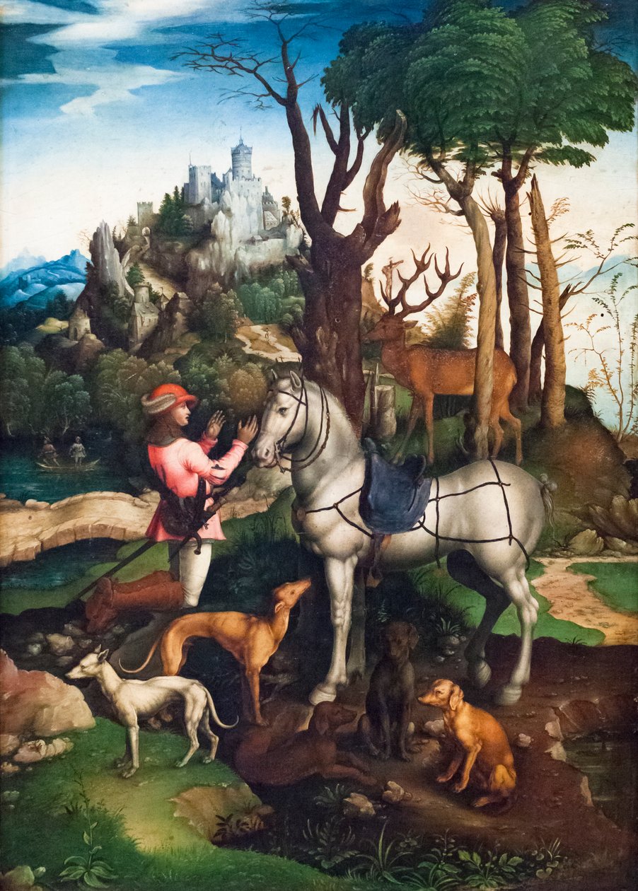 Vize svatého Eustace od Albrecht (after) Durer or Duerer
