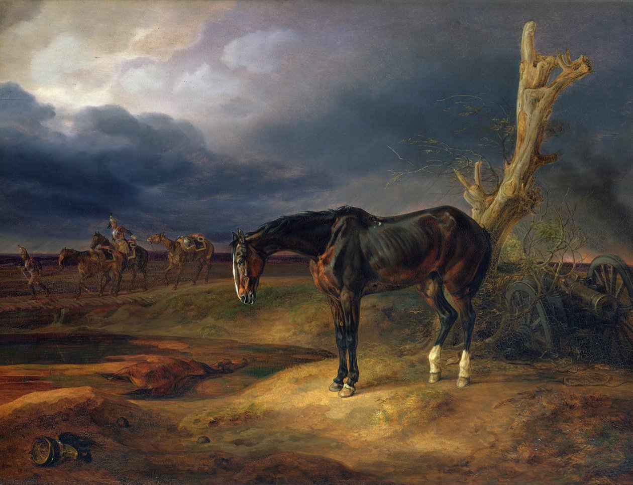 Kůň bez majitele na bojišti u Moshaisk v roce 1812 od Albrecht Adam