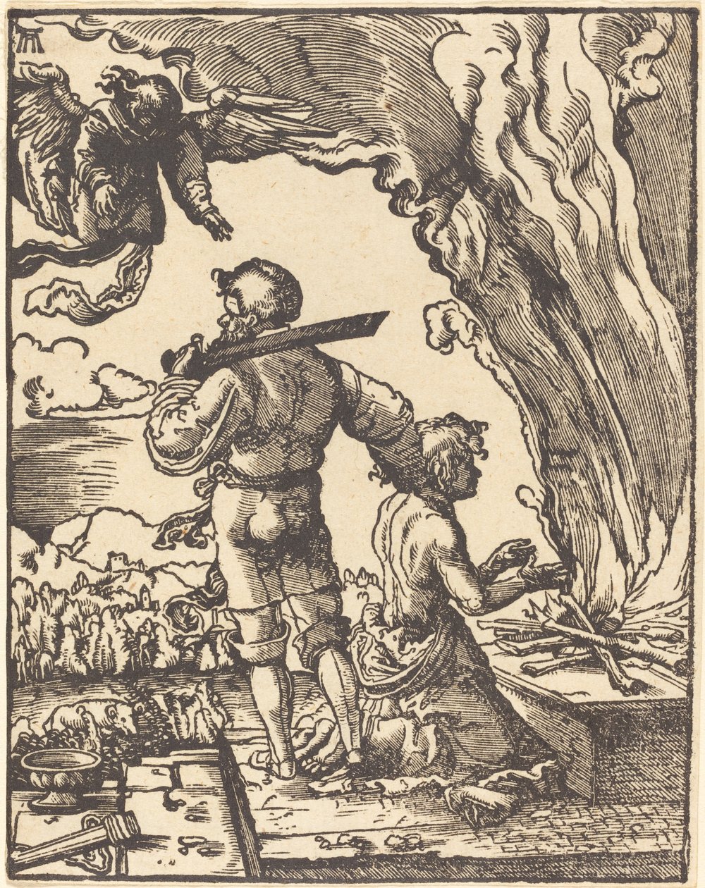 Abrahamova oběť od Albrecht Altdorfer