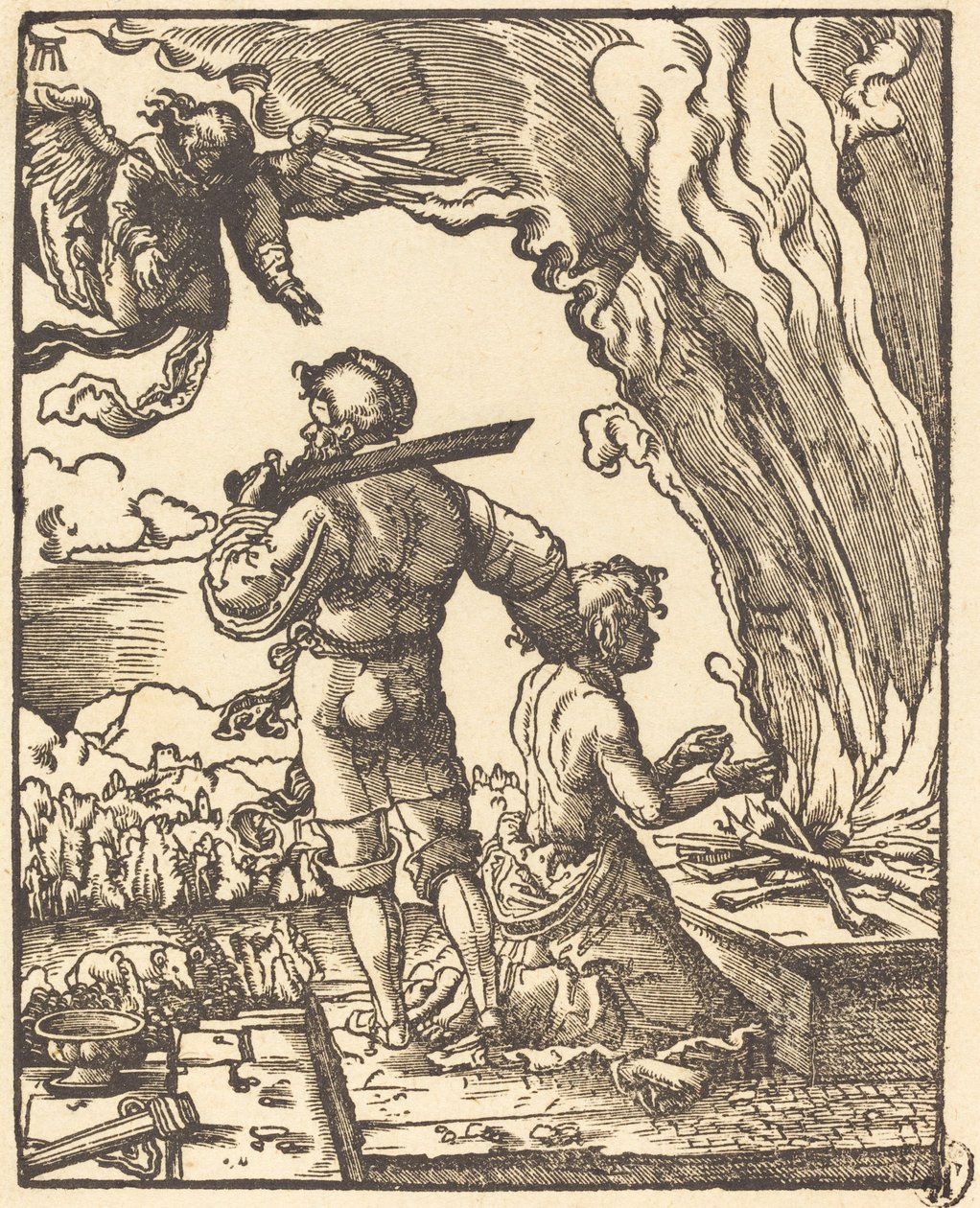 Abrahamova oběť od Albrecht Altdorfer