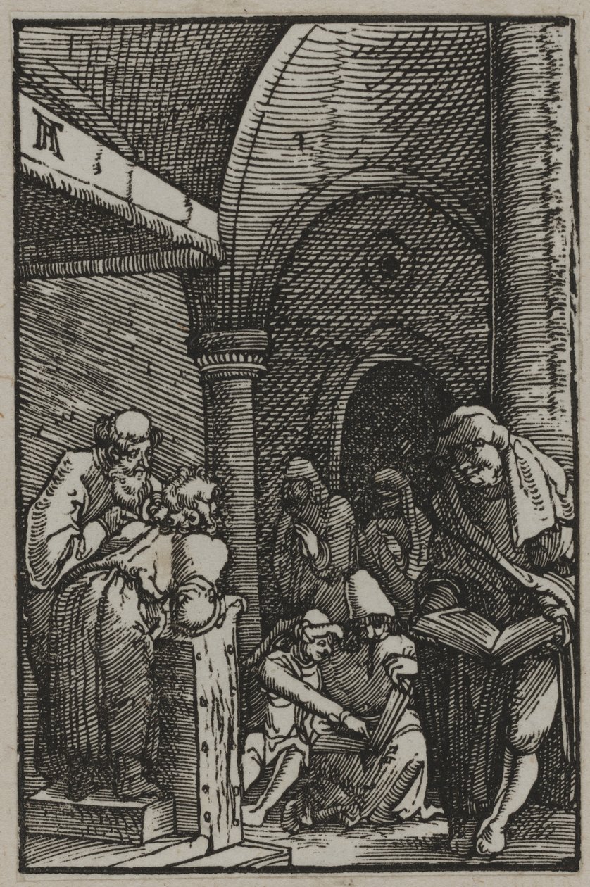 Kristus mezi lékaři, kolem 1515 (dřevořez) od Albrecht Altdorfer