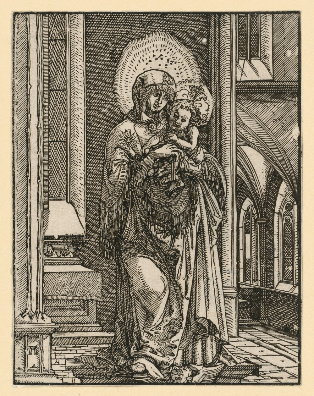 „Krásná Marie z Řezna“ v kostele od Albrecht Altdorfer