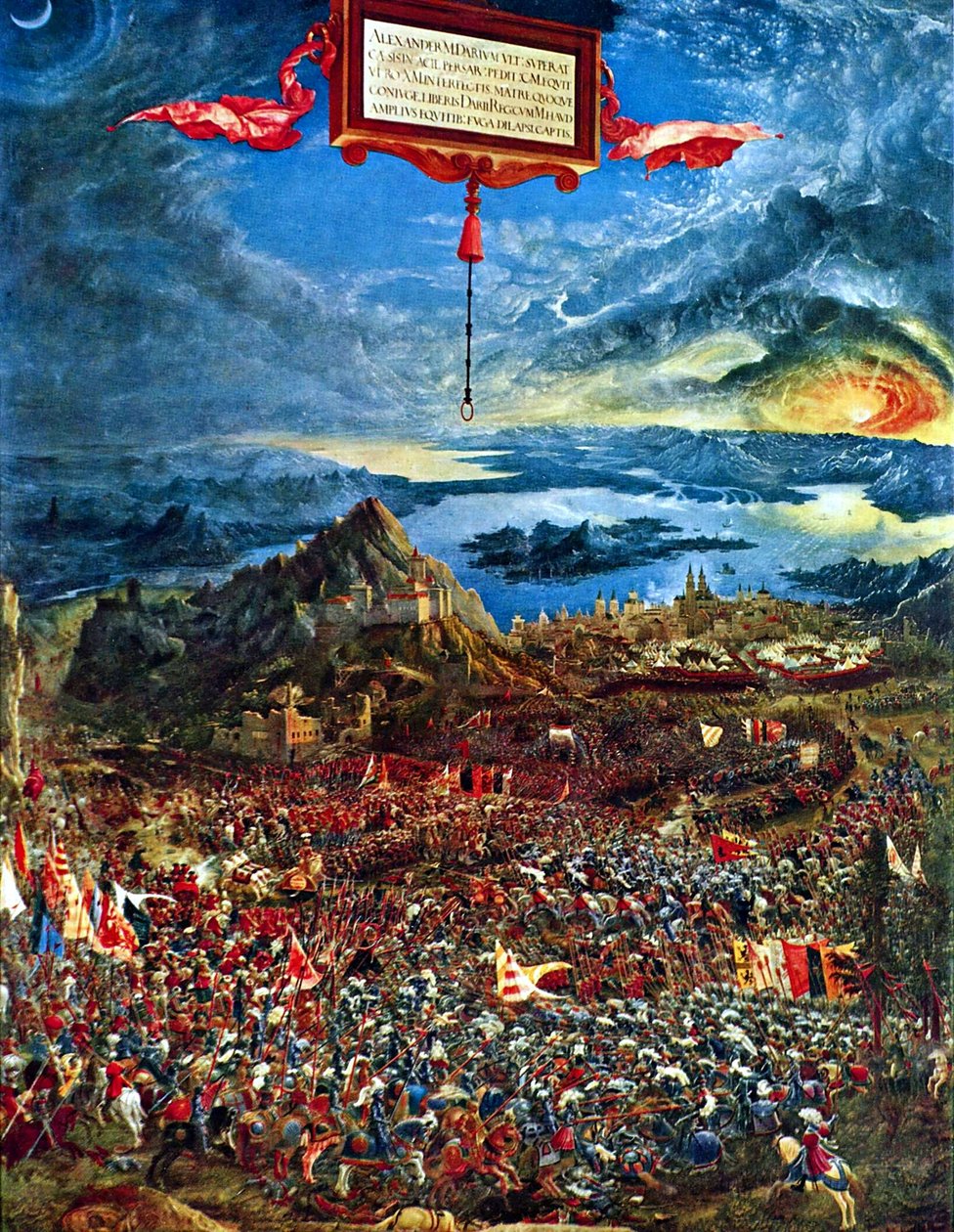 Německy: Historienzyklus: Alexanderschlacht (Schlacht bei Issus) The Battle of Alexander at Issus (Alexandrova bitva u Issu) od Albrecht Altdorfer