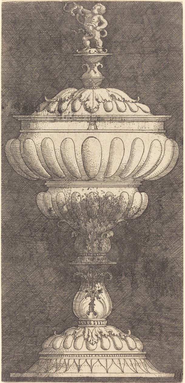 Pohár s nemluvnětem Herkulesem navrchu od Albrecht Altdorfer