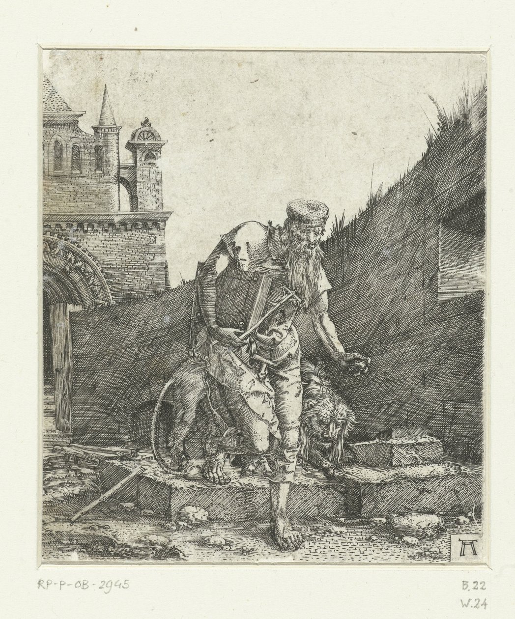Svatý Jeroným na nádvoří kostela od Albrecht Altdorfer