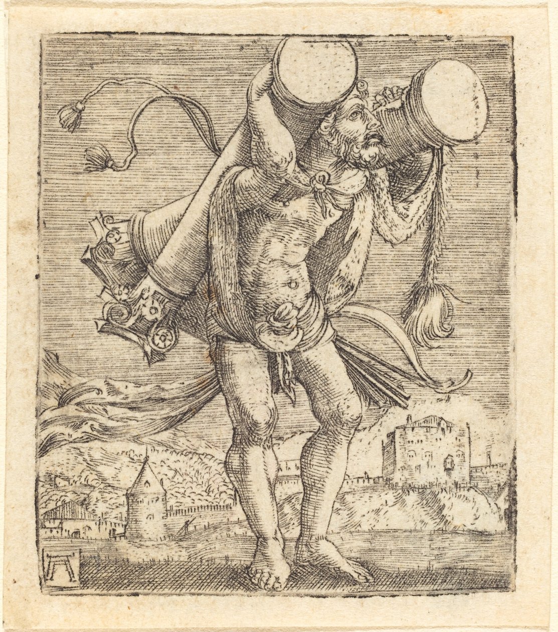 Herkules nesoucí Gadesův sloup od Albrecht Altdorfer
