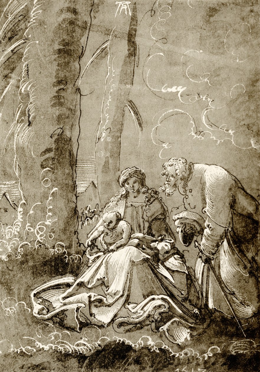 Svatá rodina v lese od Albrecht Altdorfer