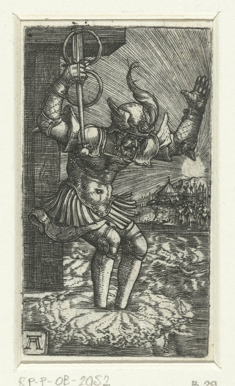 Horatius Cocles skočí do Tibery od Albrecht Altdorfer