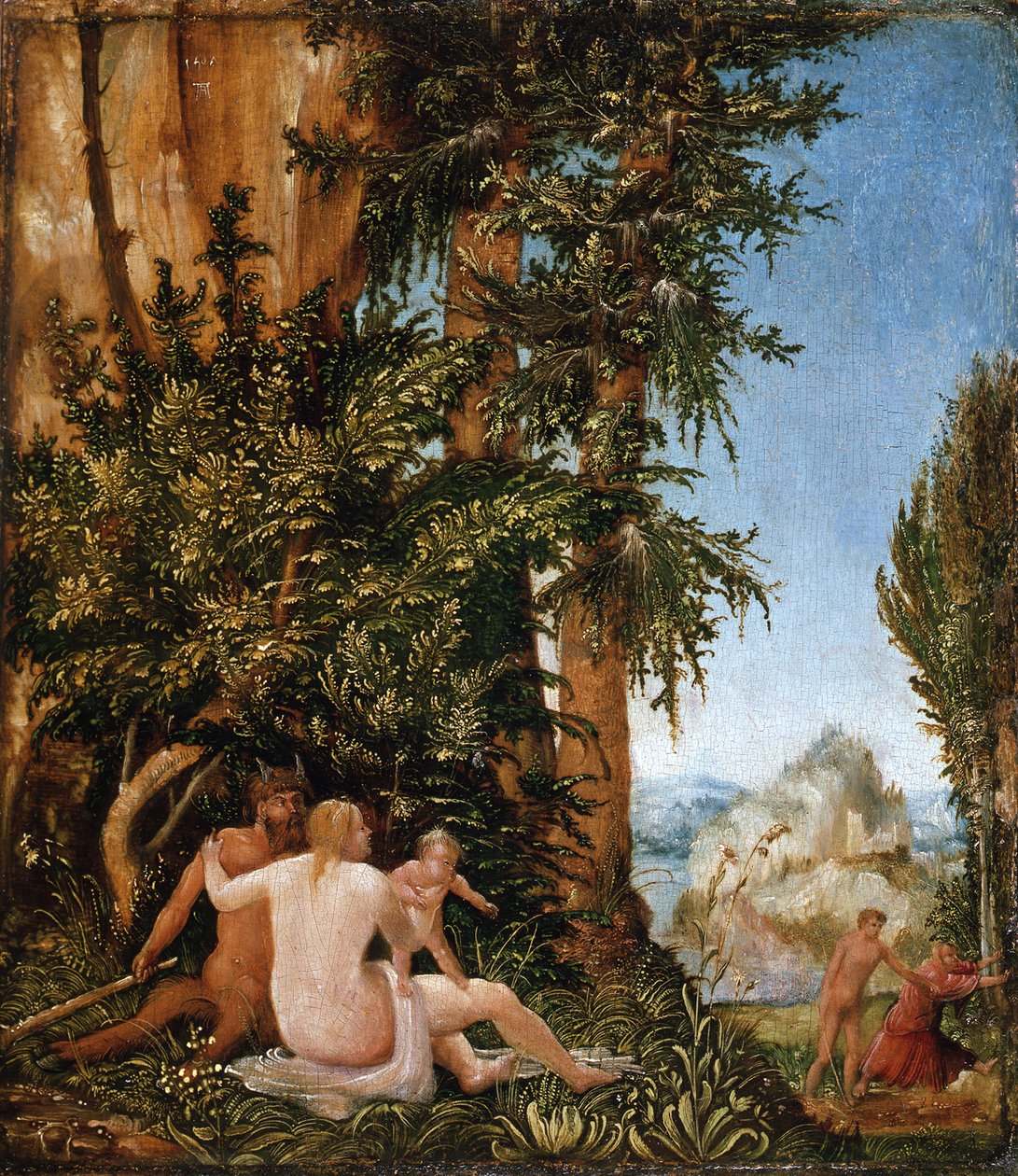 Krajina s rodinou satyrů od Albrecht Altdorfer