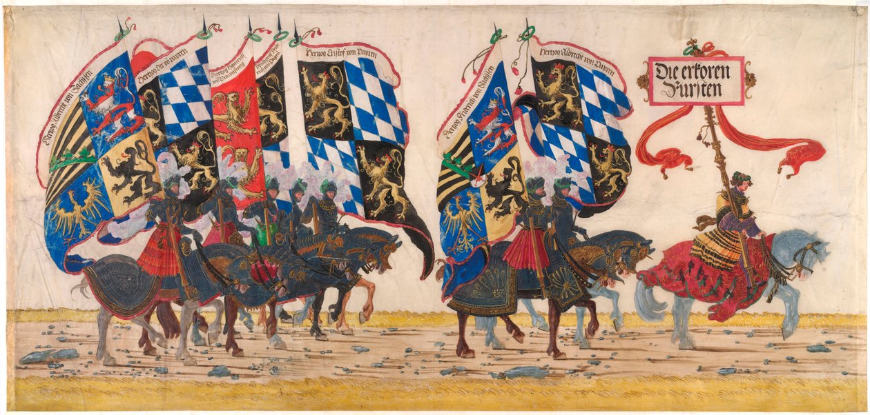 Německá knížata - Dílo Albrechta Altdorfera (asi 1480-1538), tužka, inkoust a akvarel, asi 1515 - Albertina, Vídeň (Rakousko) od Albrecht Altdorfer