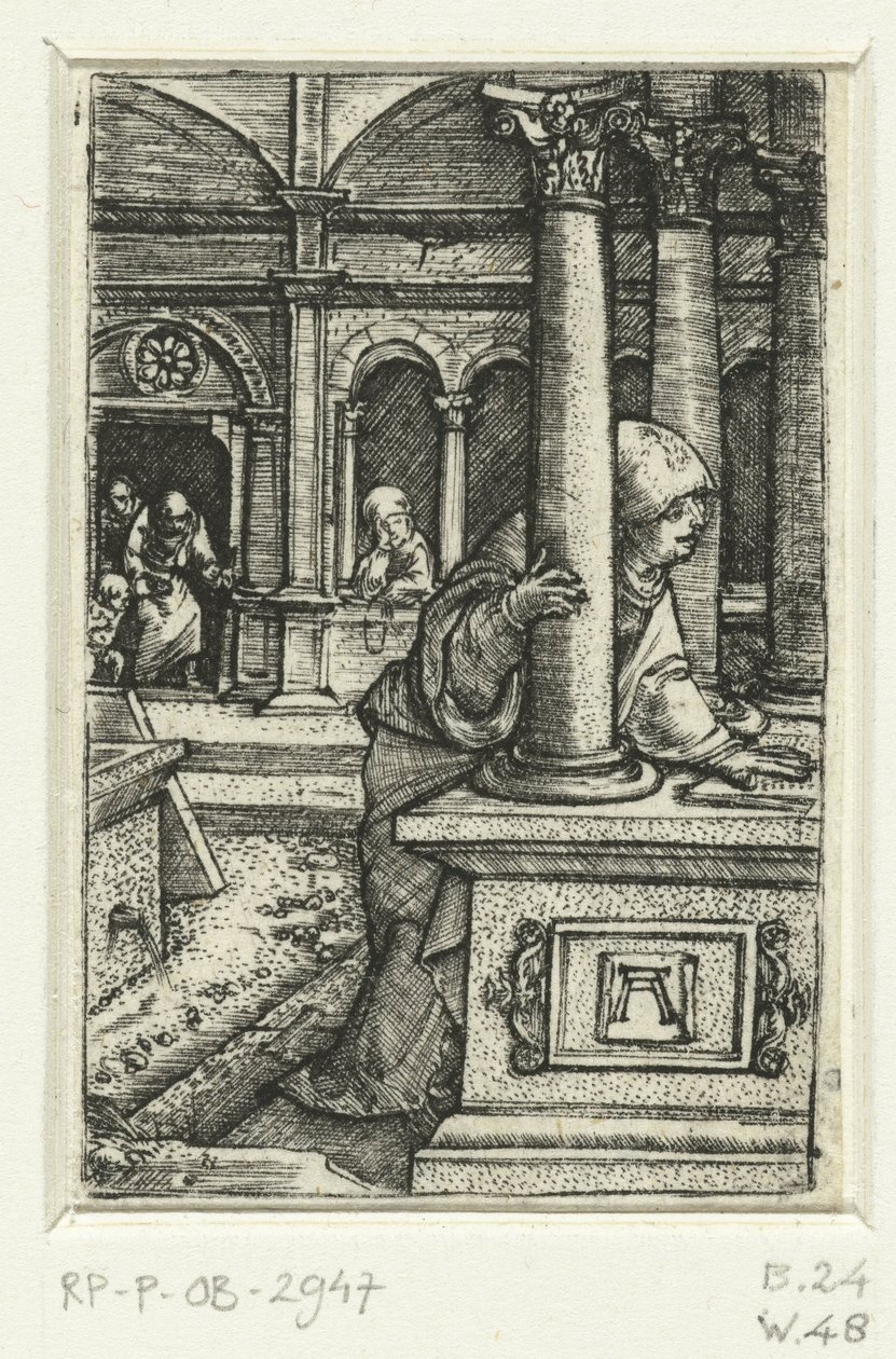Marie hledá svého syna v synagoze od Albrecht Altdorfer