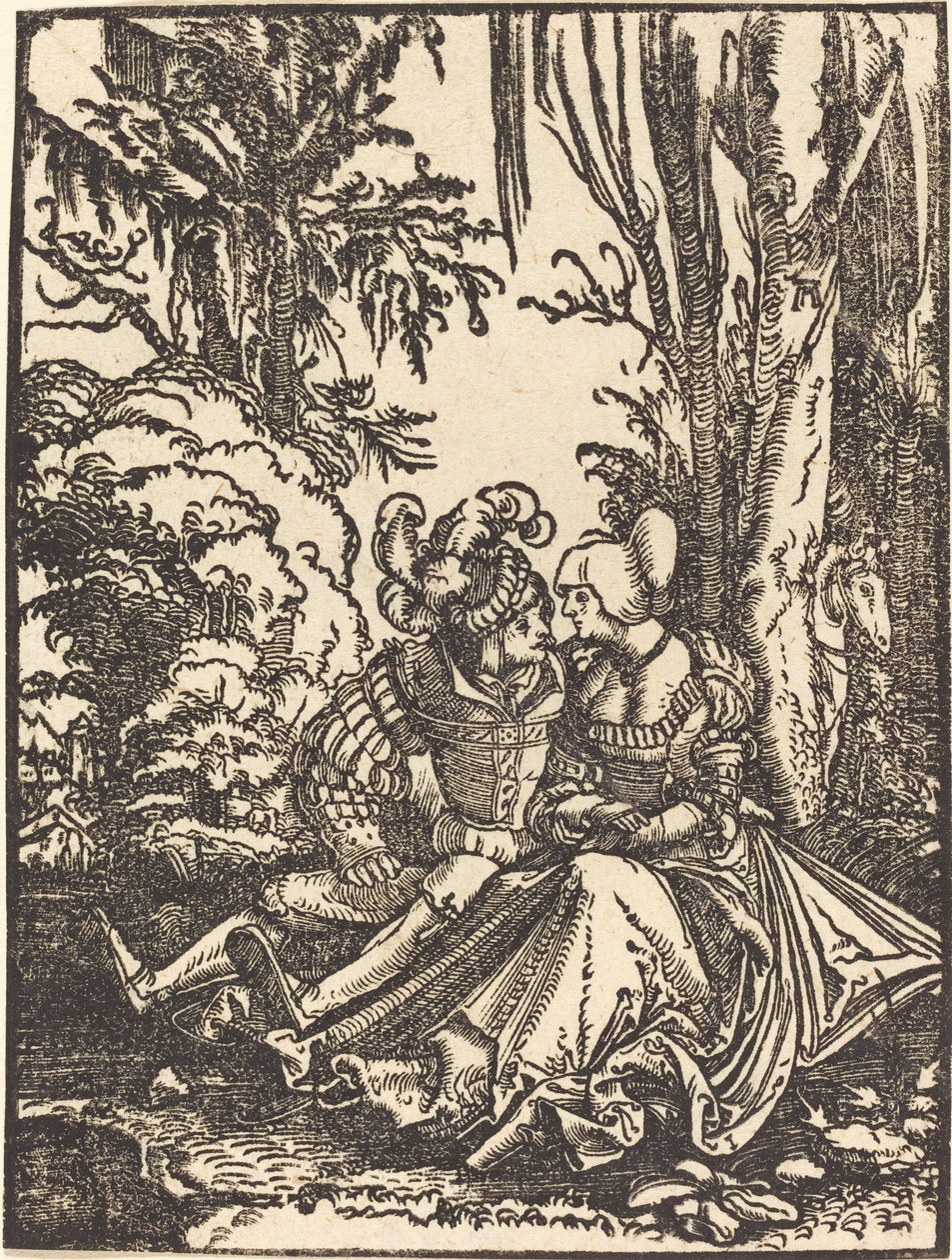 Dvojice milenců v krajině od Albrecht Altdorfer