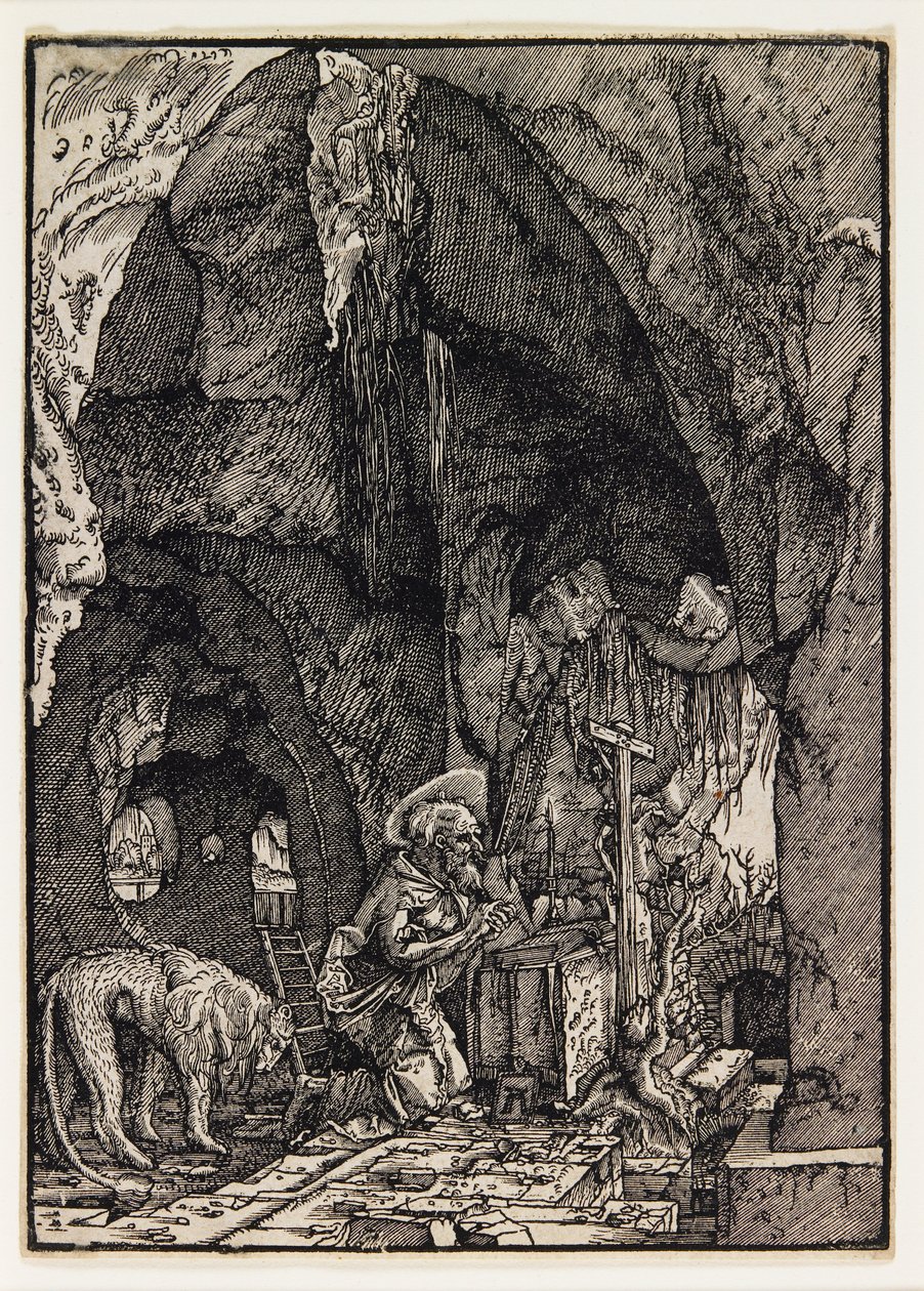 Svatý Jeroným v jeskyni od Albrecht Altdorfer