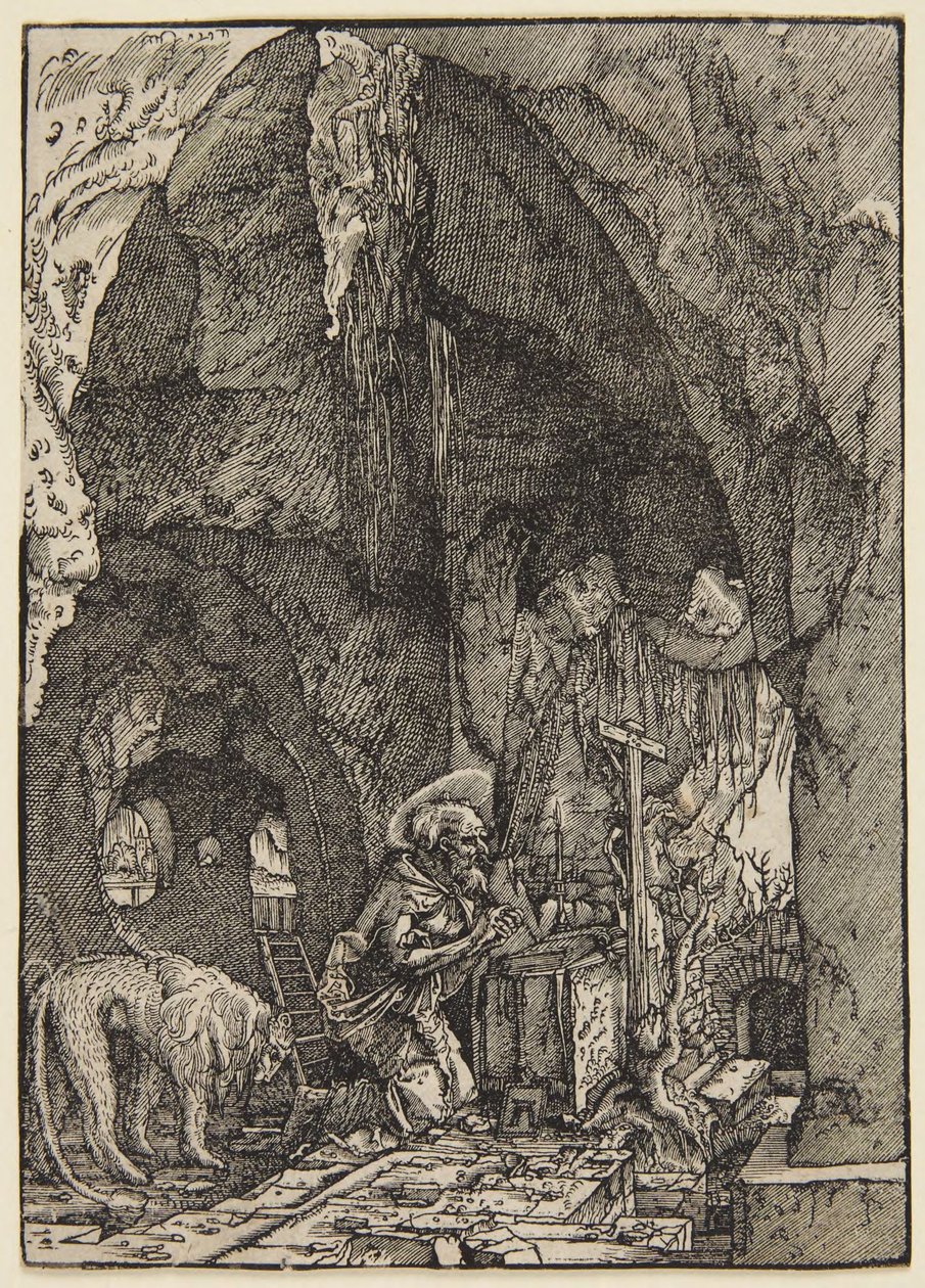 Svatý Jeroným v jeskyni od Albrecht Altdorfer