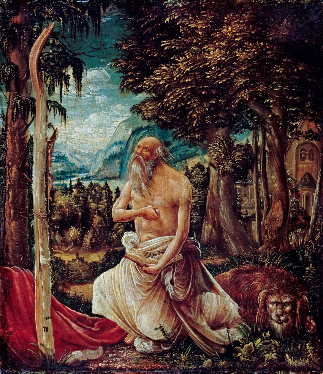 "Svatý Jeroným kajícník"" (Kající se svatý Jeroným) Obraz od Albrechta Altdorfera (c 1480-1538) od Albrecht Altdorfer