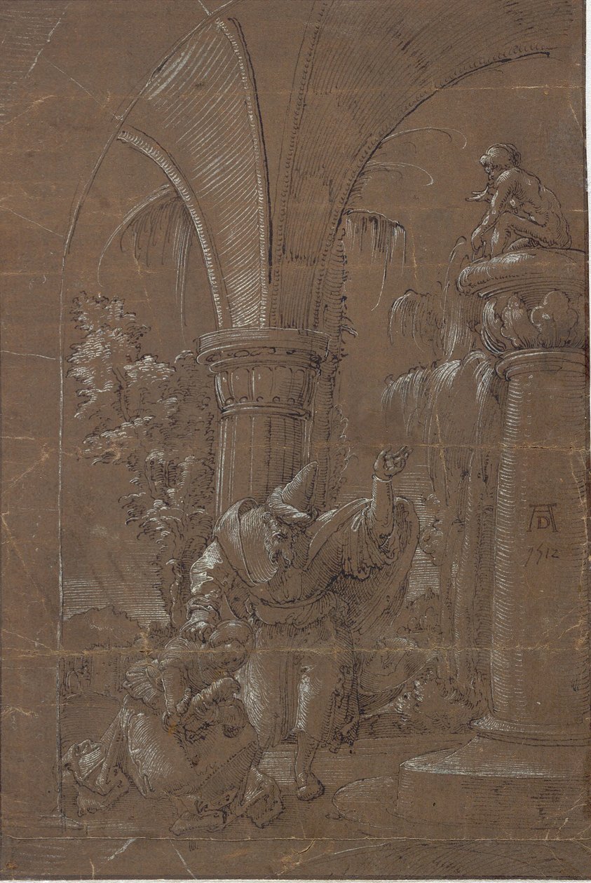 Svatá Kateřina Alexandrijská odmítá uctívat modlu (?) od Albrecht Altdorfer
