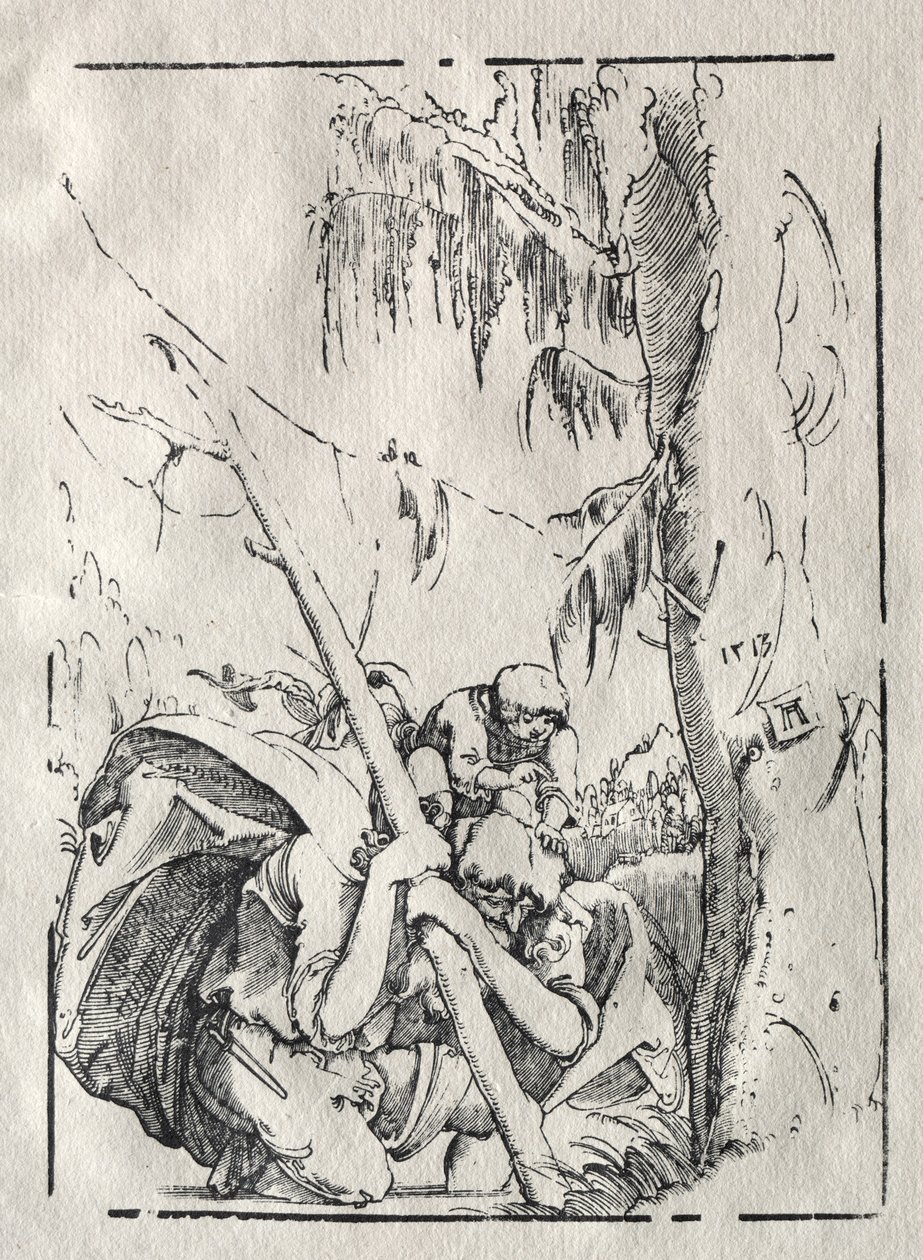 Svatý Kryštof přechází vodu s Kristem na ramenou od Albrecht Altdorfer