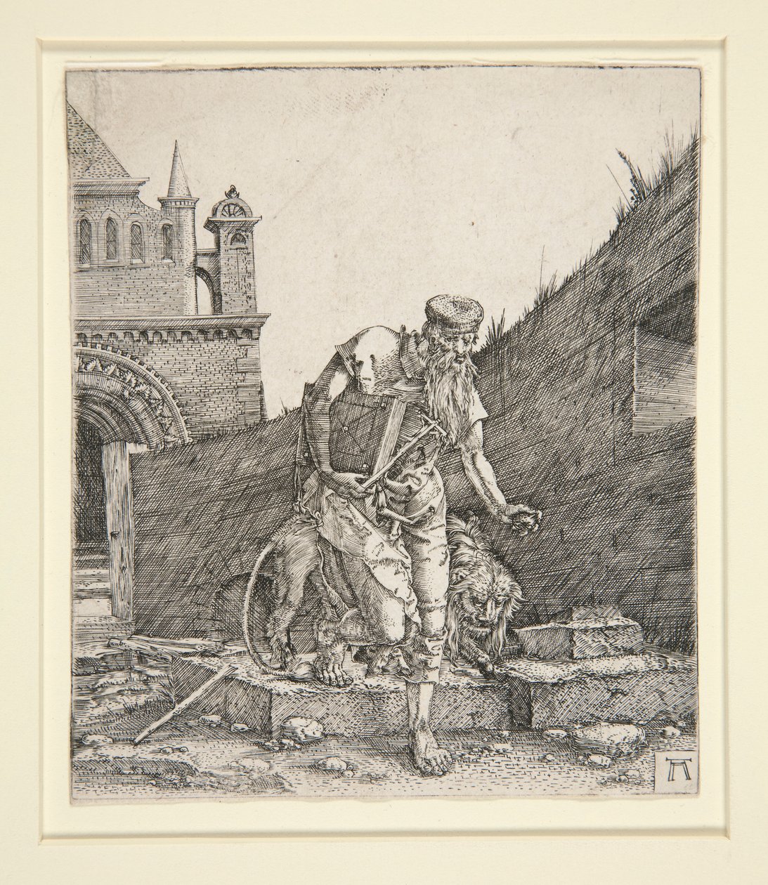 Svatý Jeroným u zdi od Albrecht Altdorfer
