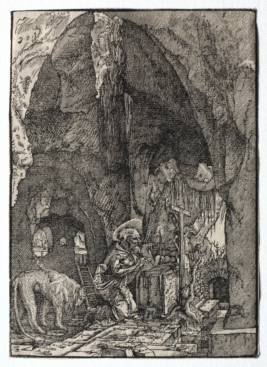 Svatý Jeroným v jeskyni, 1513-1515. od Albrecht Altdorfer