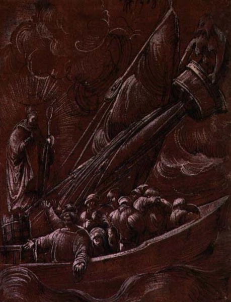 Mikuláš z Bari kárající Bouři od Albrecht Altdorfer