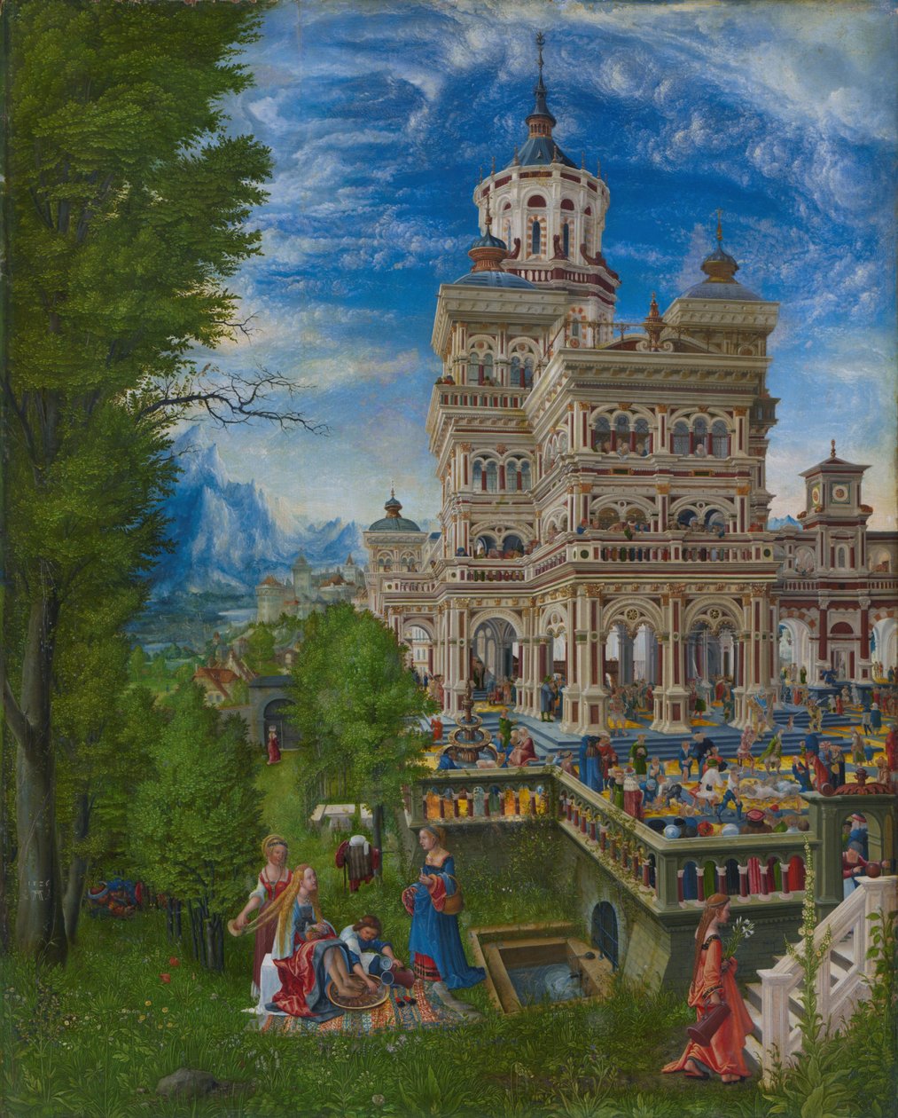 Zuzana v lázni a kamenování starších od Albrecht Altdorfer