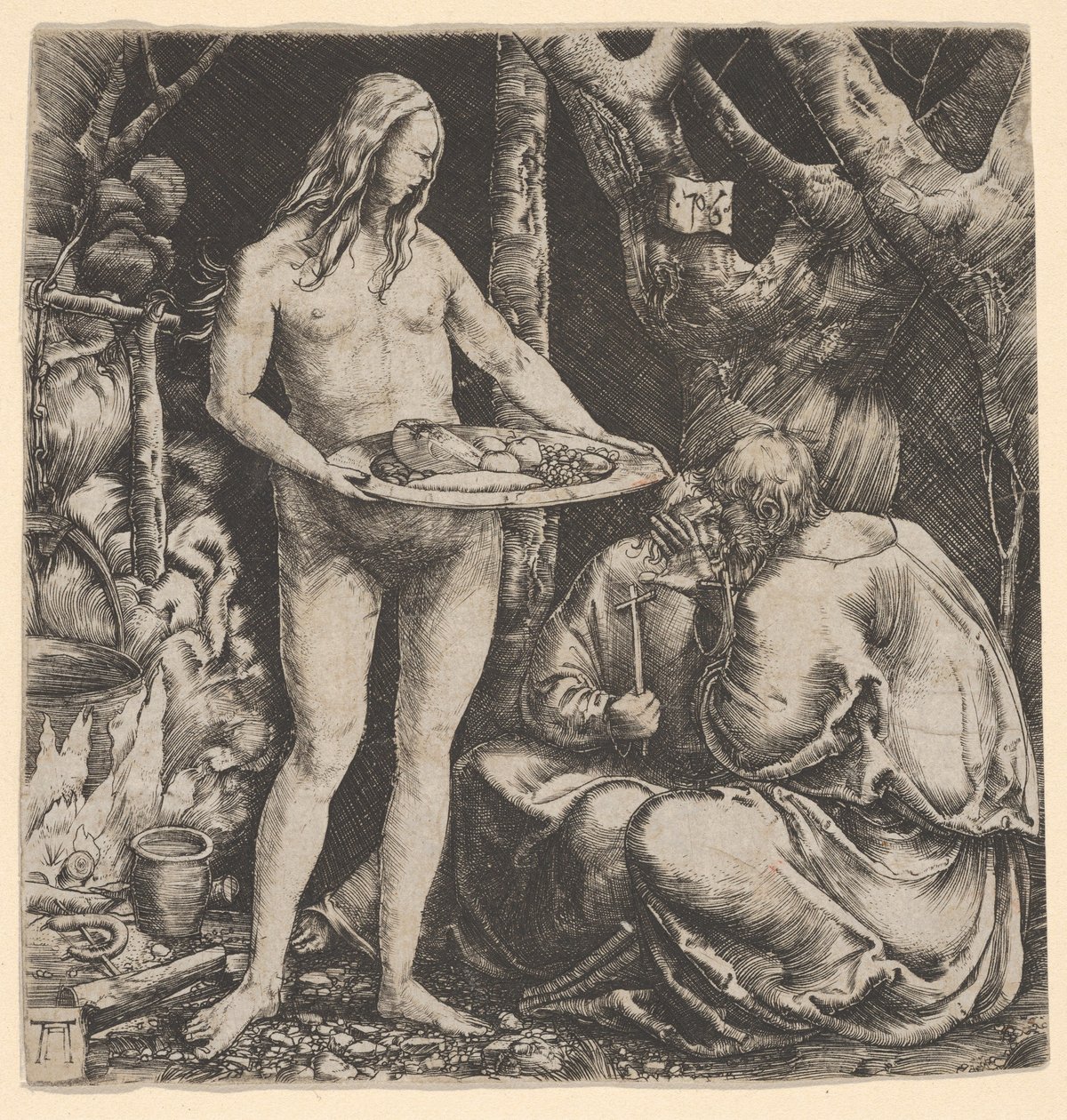 Pokušení dvou poustevníků od Albrecht Altdorfer