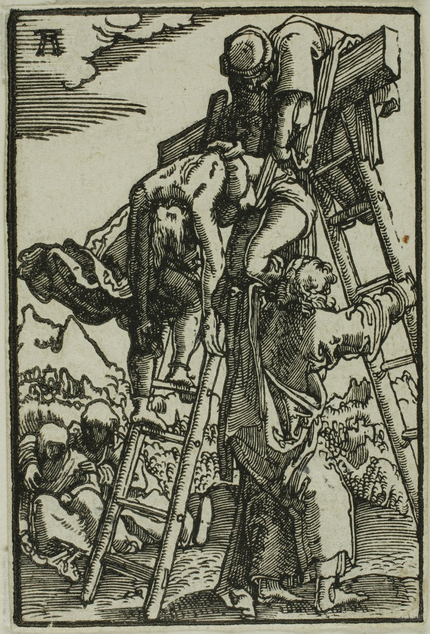 Sestup z kříže, z Pádu a vykoupení člověka od Albrecht Altdorfer