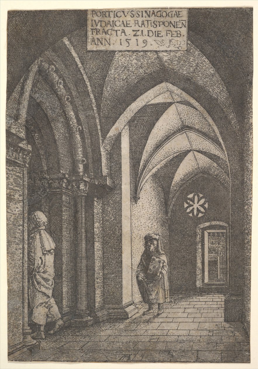 Vstupní hala synagogy v Řezně, 1519. od Albrecht Altdorfer