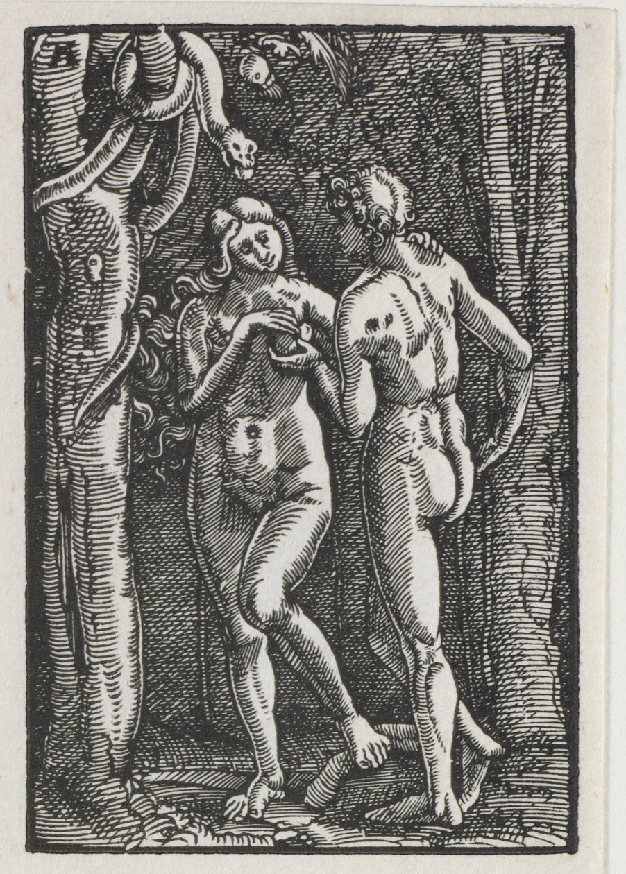 Pád a vykoupení člověka: Adam a Eva jedli zakázané ovoce od Albrecht Altdorfer