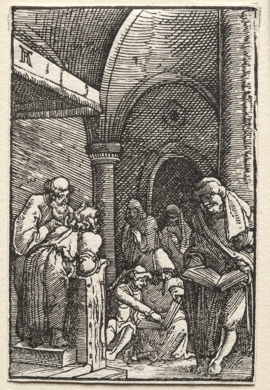 Pád a vykoupení člověka: Kristus spor s lékaři od Albrecht Altdorfer