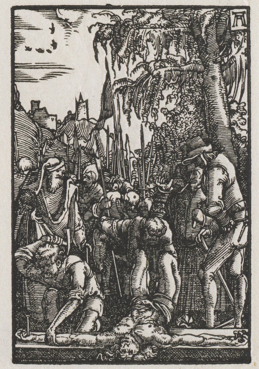 Pád a vykoupení člověka: Kristus přibitý na kříž od Albrecht Altdorfer