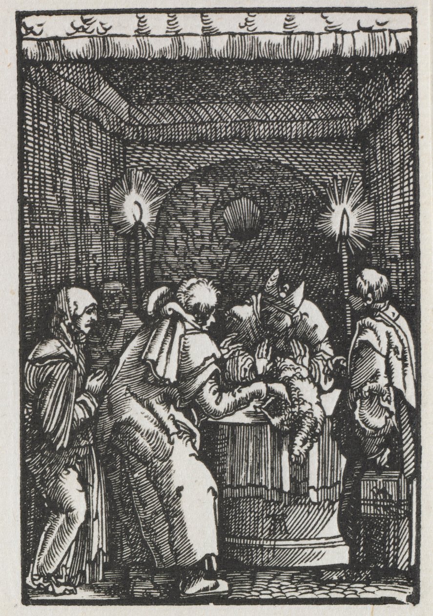 Pád a vykoupení člověka: Joachimova oběť odmítnutá veleknězem od Albrecht Altdorfer